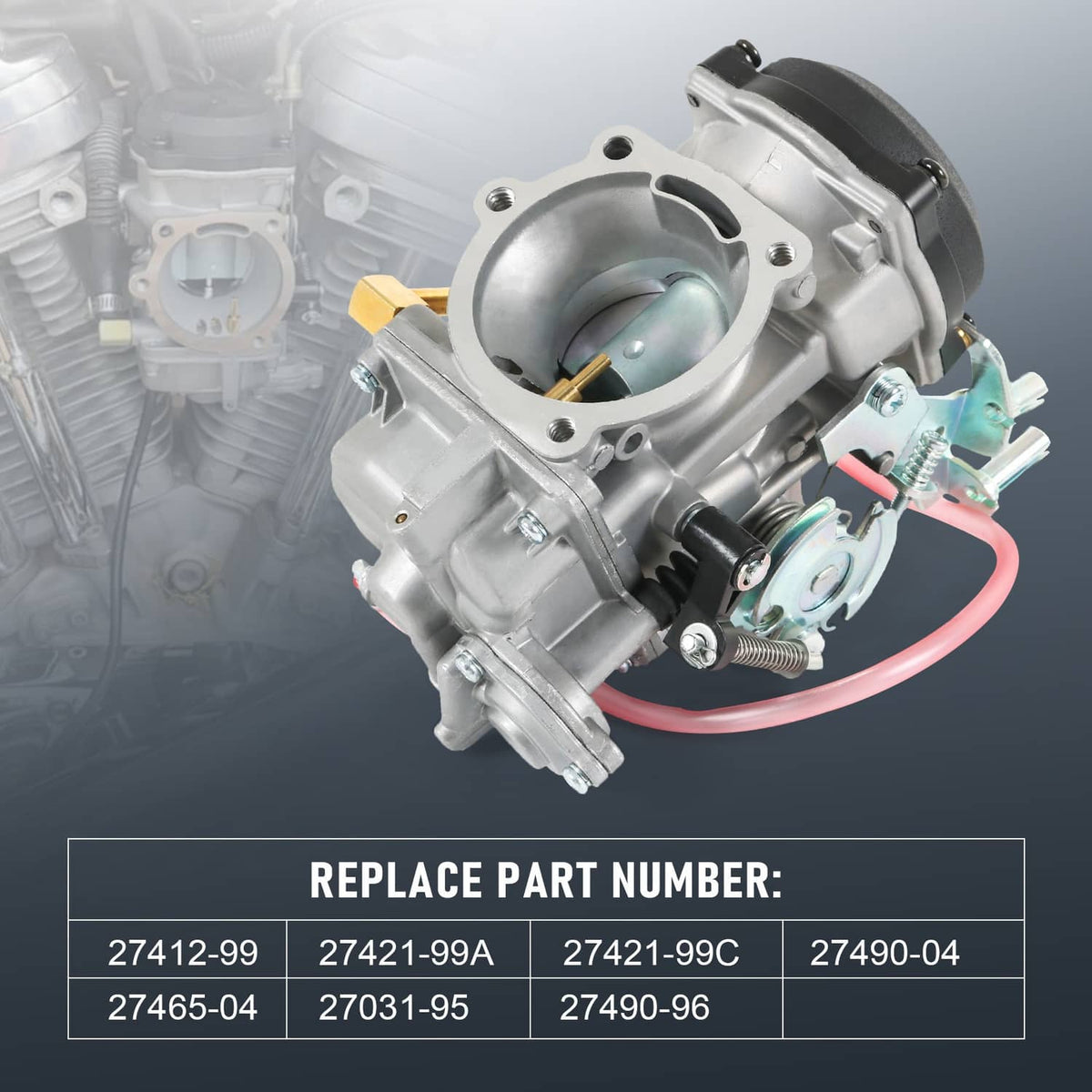 Solidspare Carburetor Carb Set for Harley Davidson Glide Sportster 40mm CV40 XL883 27490-04
