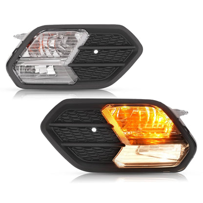 Solid Spare For 2017-2019 Ford Escape Kuga Pair Driving Fog Lights Turn Signal Lamps w/Cover