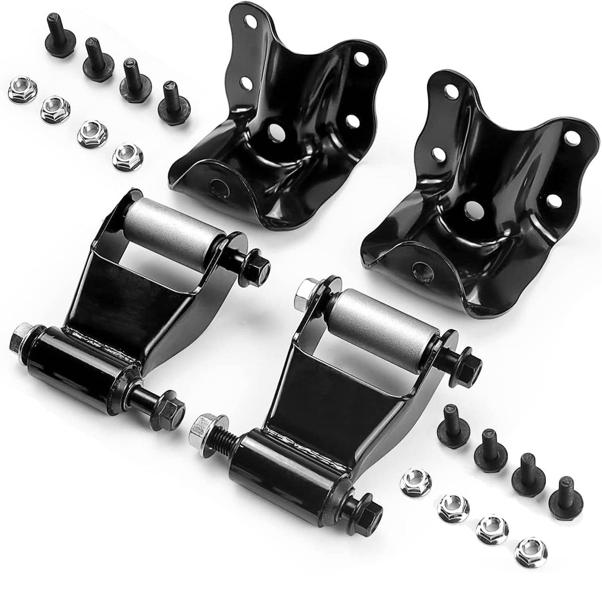 Solidspare 2x Rear Leaf Spring Rear Hanger Bracket and Shackle Kit for Ford Ranger Mazda