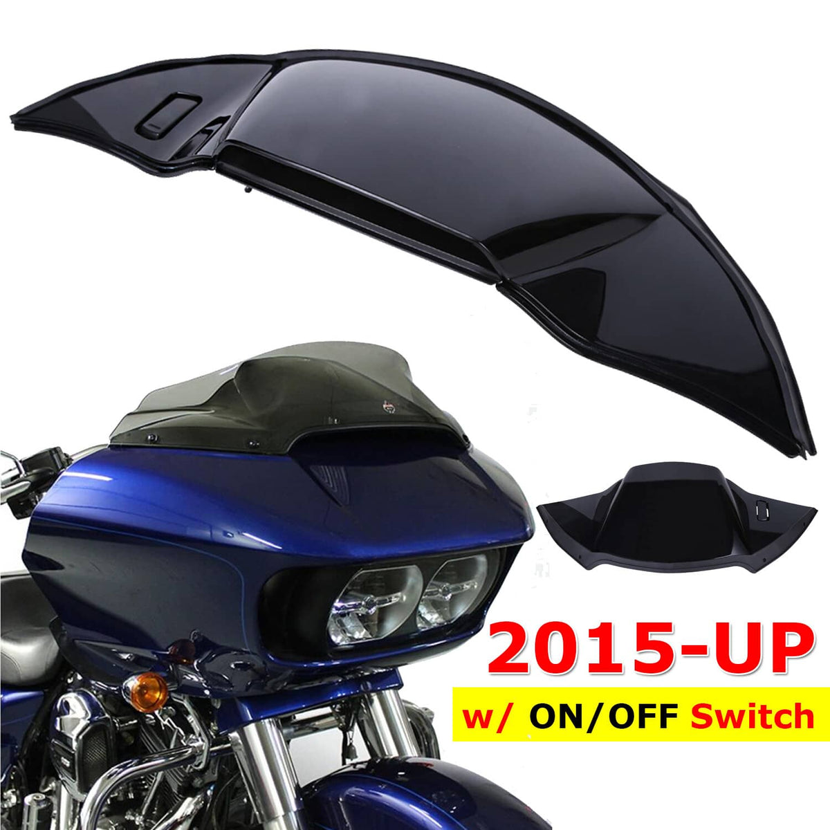 Solidspare Vivid Black Top Air Duct Piece Cover Fairing Cover for Harley Road Glide 2015 UP