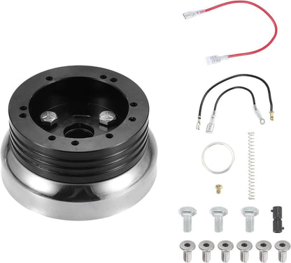 Solidspare 5 & 6 Hole Steering Wheel Polished Hub Adapter For Chevy Flaming River Ididit GM