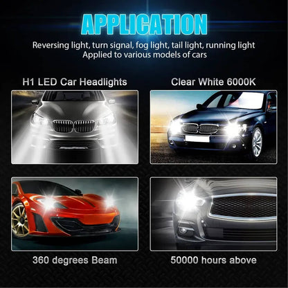 Solidspare 4Pcs H1 LED Headlight Bulbs Conversion Kit High Low Beam 6000K Xenon Super White