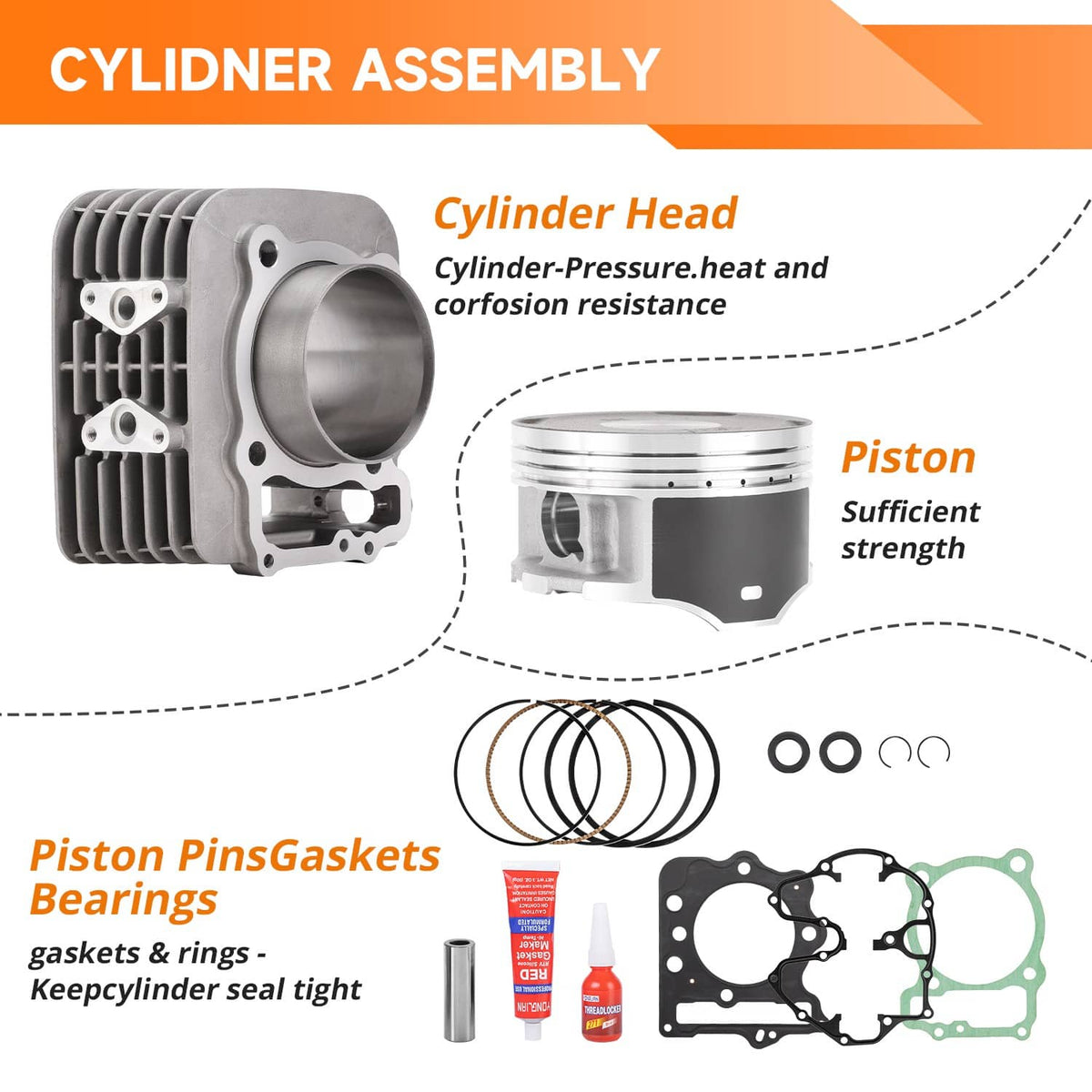 Solidspare For HONDA TRX400EX 1999-2008 85MM Bore Cylinder Piston Rings Top End Rebuild Kit