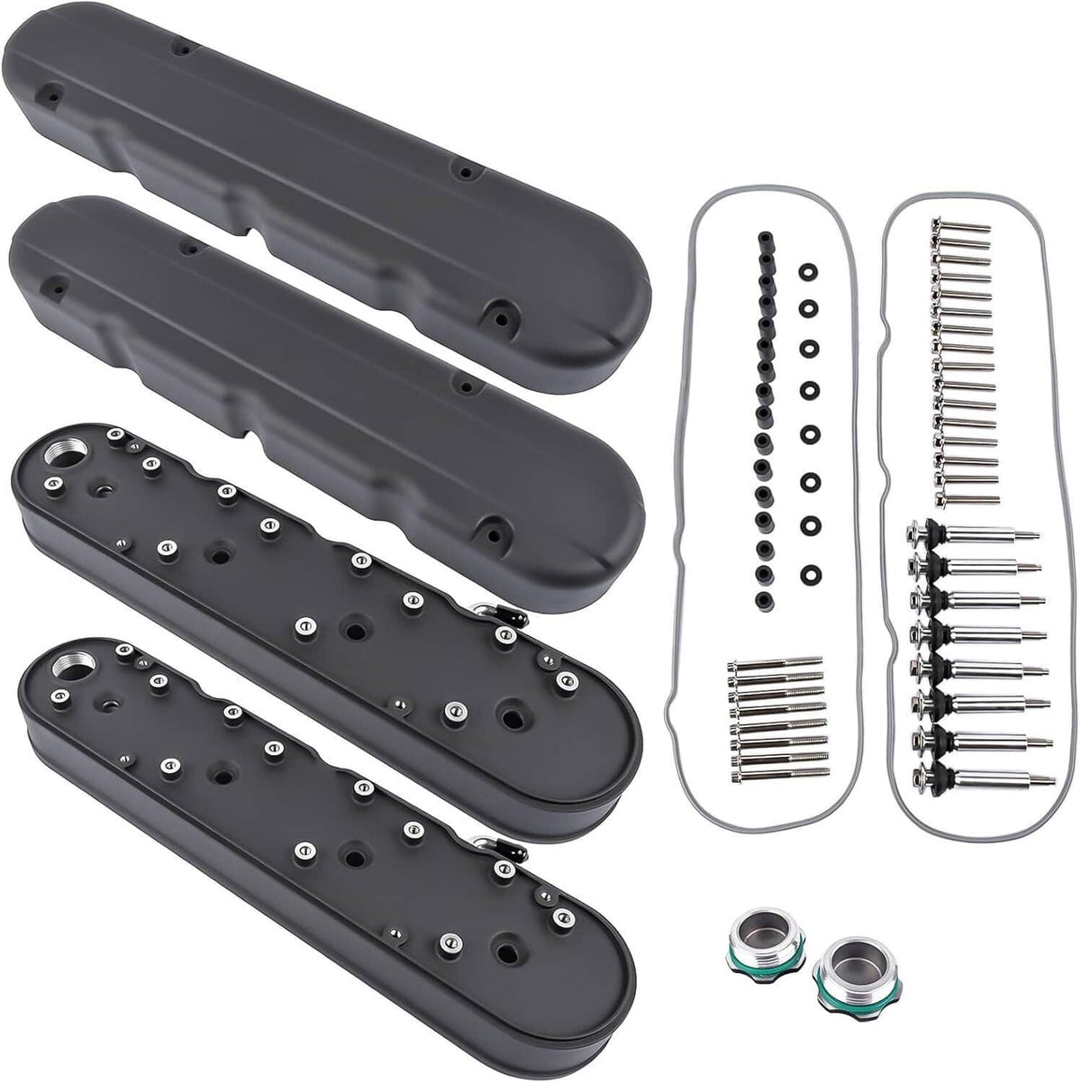 Solidspare Valve Covers with Coil Mounts w/Covers for Chevy LS LS1 LS2 LS3 LS6 LS7 Aluminum