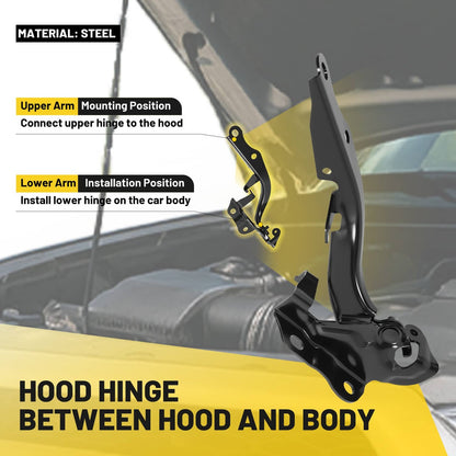 Solid Spare For 2010-2024 Toyota 4Runner LH & RH Hood Hinge Set TO1236181 TO1236182