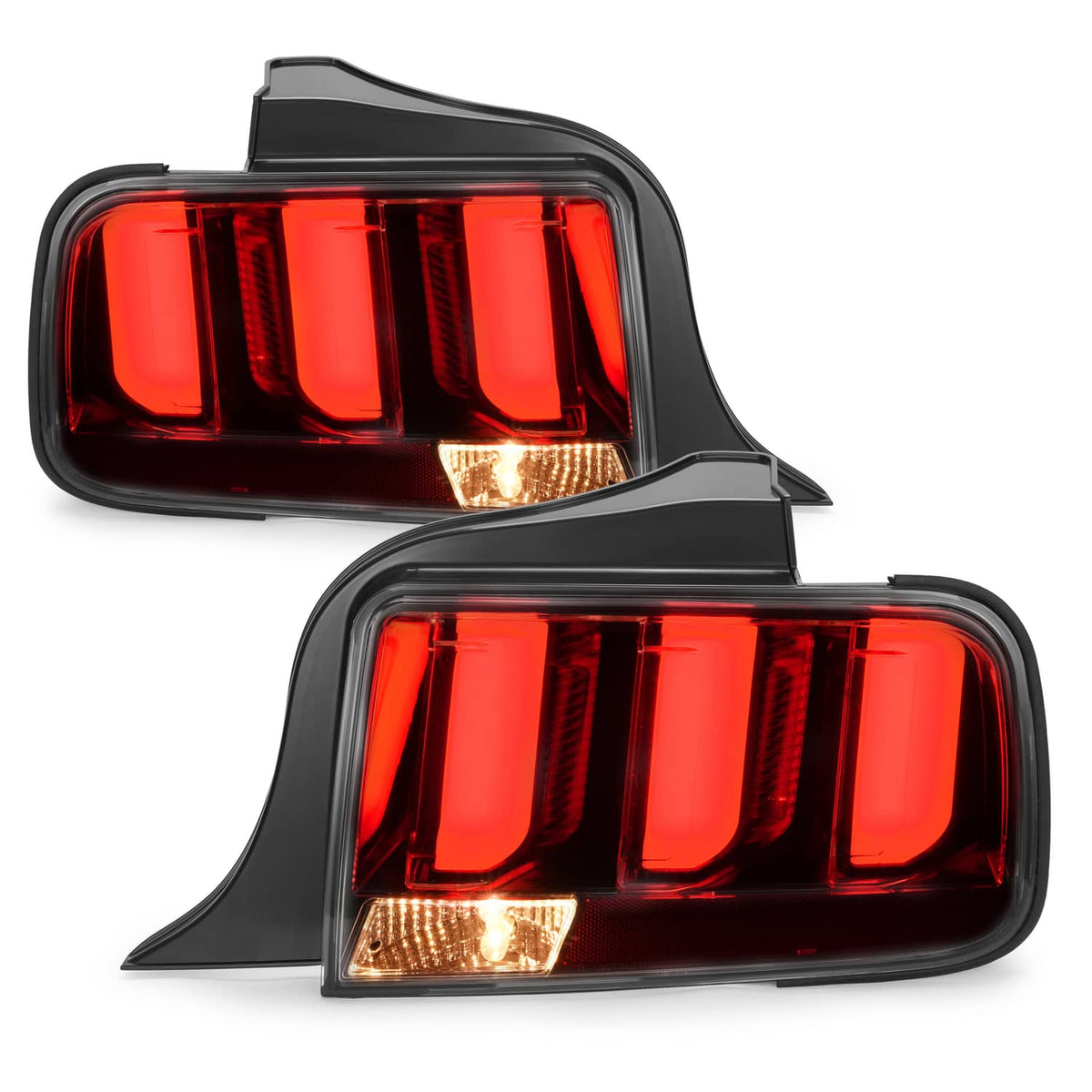 Solid Spare For Ford Mustang 2005-2009 Clear Lens LED Tail Lights Rear Brake Lamps Set 05-09
