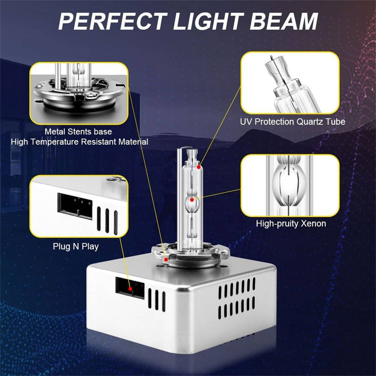 Solidspare 2Pc Xenon Headlight HID Bulb For Chevrolet Silverado 1500 GMC Sierra Terrain D5S