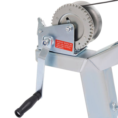 Solidspare Adjustable Winch Stand Winch Post W/ 1400lbs Winch Roller For Boat Trailers