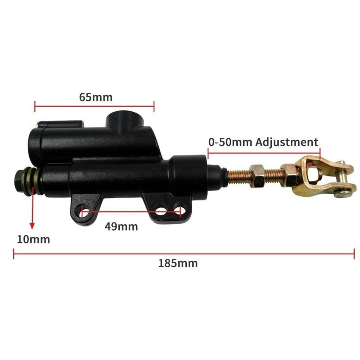 Solidspare Rear Foot Brake Master Cylinder Pump for 50cc -250cc Dirt Bike, Pit Bike, ATV.