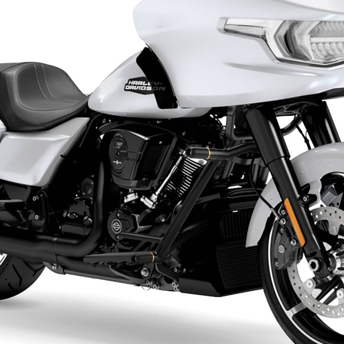 Solidspare Steel Front & Rear Guard Steel Crash Bar For Harley Touring Road King Glide 14+
