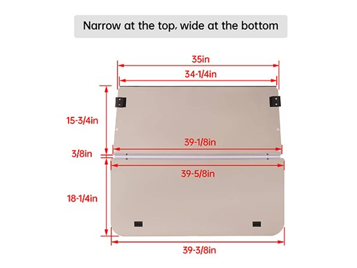 Solidspare For Club Car DS 2000.5 -UP Tinted Windshield Golf Cart Folding Windscreen