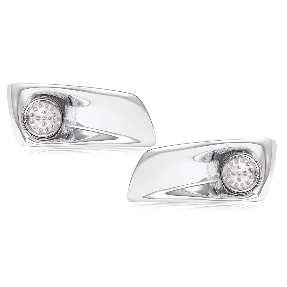 Solid Spare LED Fog Lights Lamp W/Bezel Clear Lens Pair LH & RH For Kenworth T660 2007-2017