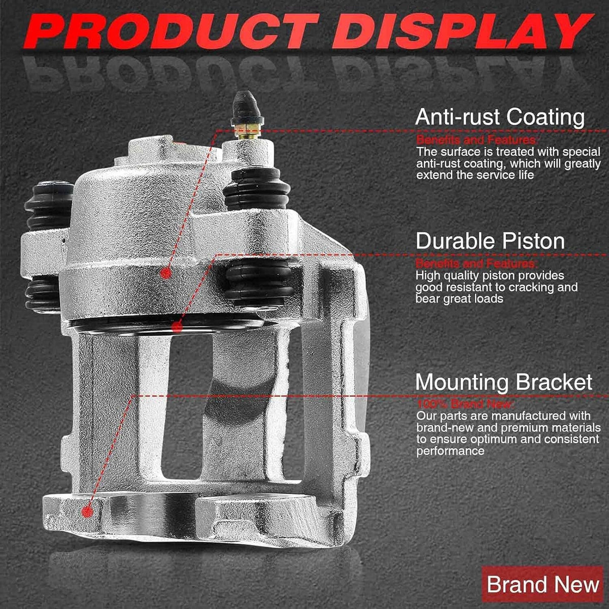 Solidspare Brake Caliper Front Left for Jeep Grand Cherokee Comanche Wrangler TJ Wagoneer