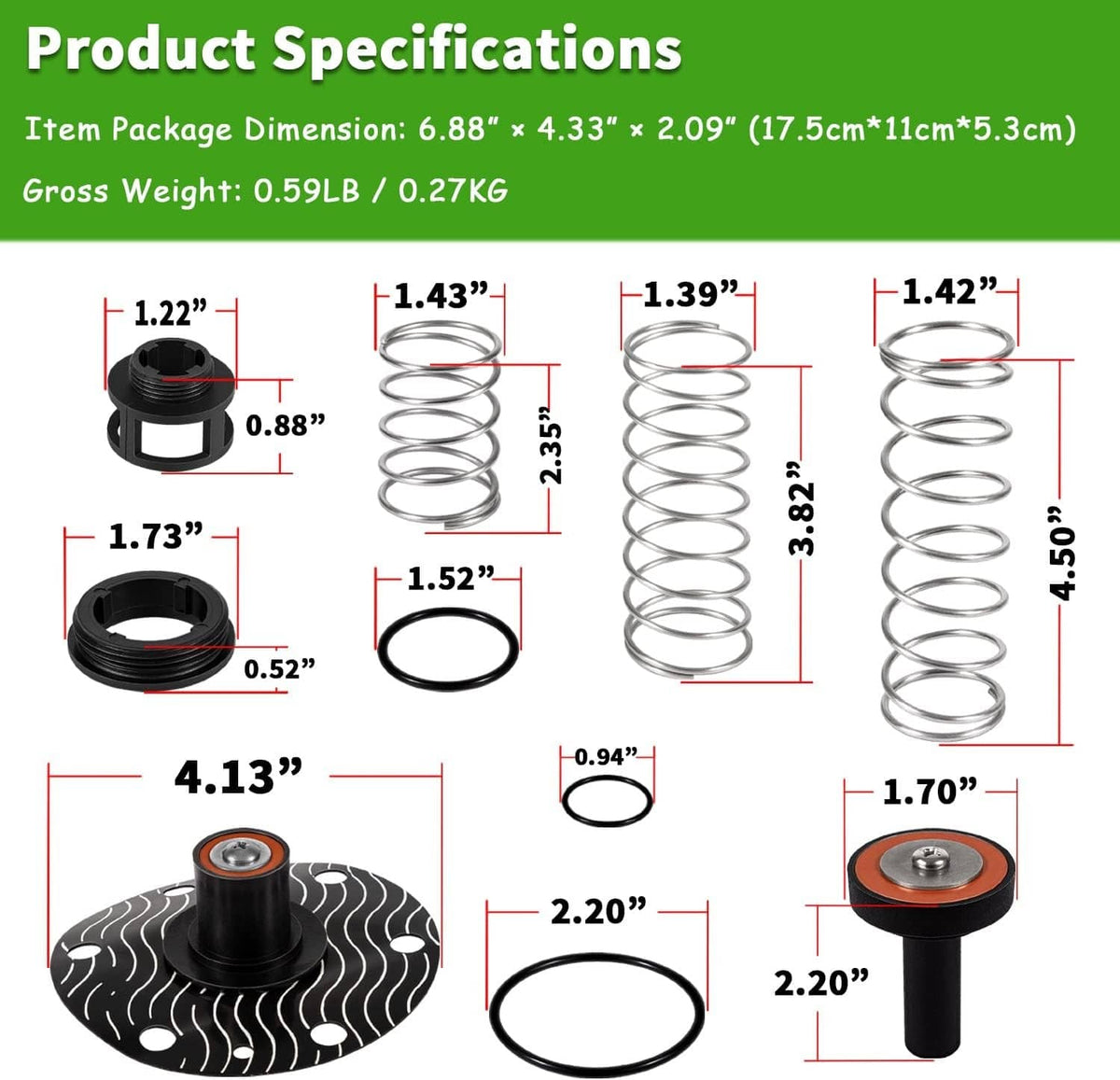 Solidspare 3/4"-1" Complete Repair Kit For Wilkins Backflow Preventer Zurn 975XL & 975XL2