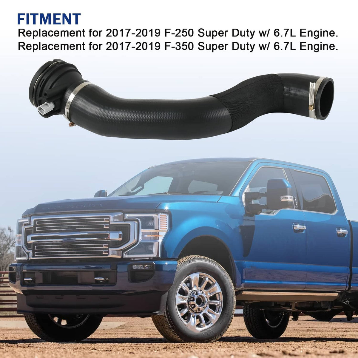 Solidspare HC3Z6F073B Intercooler to Turbo- Hose With Sensor For 2017-2019 F-250 F350 6.7