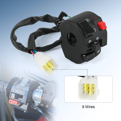 Solidspare 7/8" Motorcycle Handlebar Horn Button Turn Signal Fog Light Controller Switch