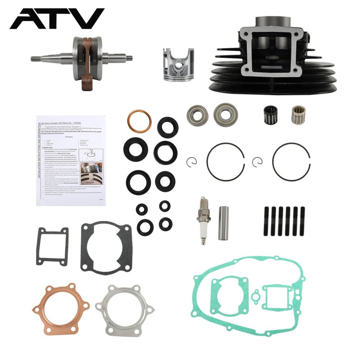 Solidspare Piston Cylinder Crank Motor Rebuild FOR Yamaha Blaster 200 66 Gasket Seal Kit