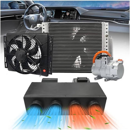 Solidspare 12V Electric Cool & Heat Universal Underdash Air Conditioner DC Auto Car A/C 63A