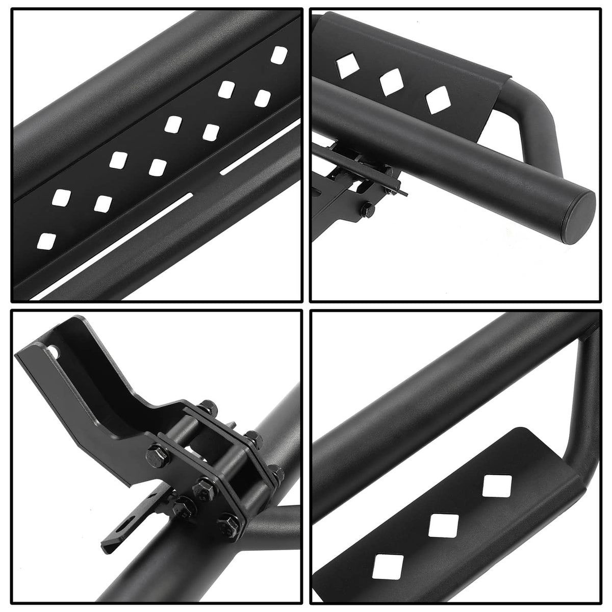 Solid Spare Fits 2021-2024 Ford Bronco 4 Door Side Steps Running Boards Nerf Bars Textured