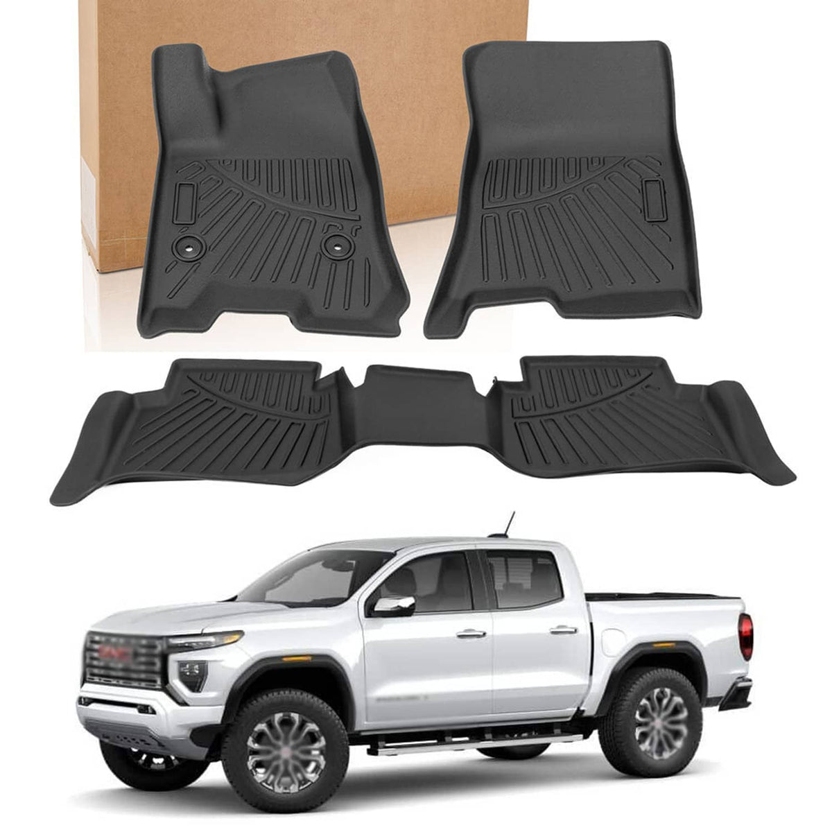 Solidspare Car Floor Mats Liners Fit For 2023-2024 Chevrolet Colorado/GMC Canyon Crew Cab