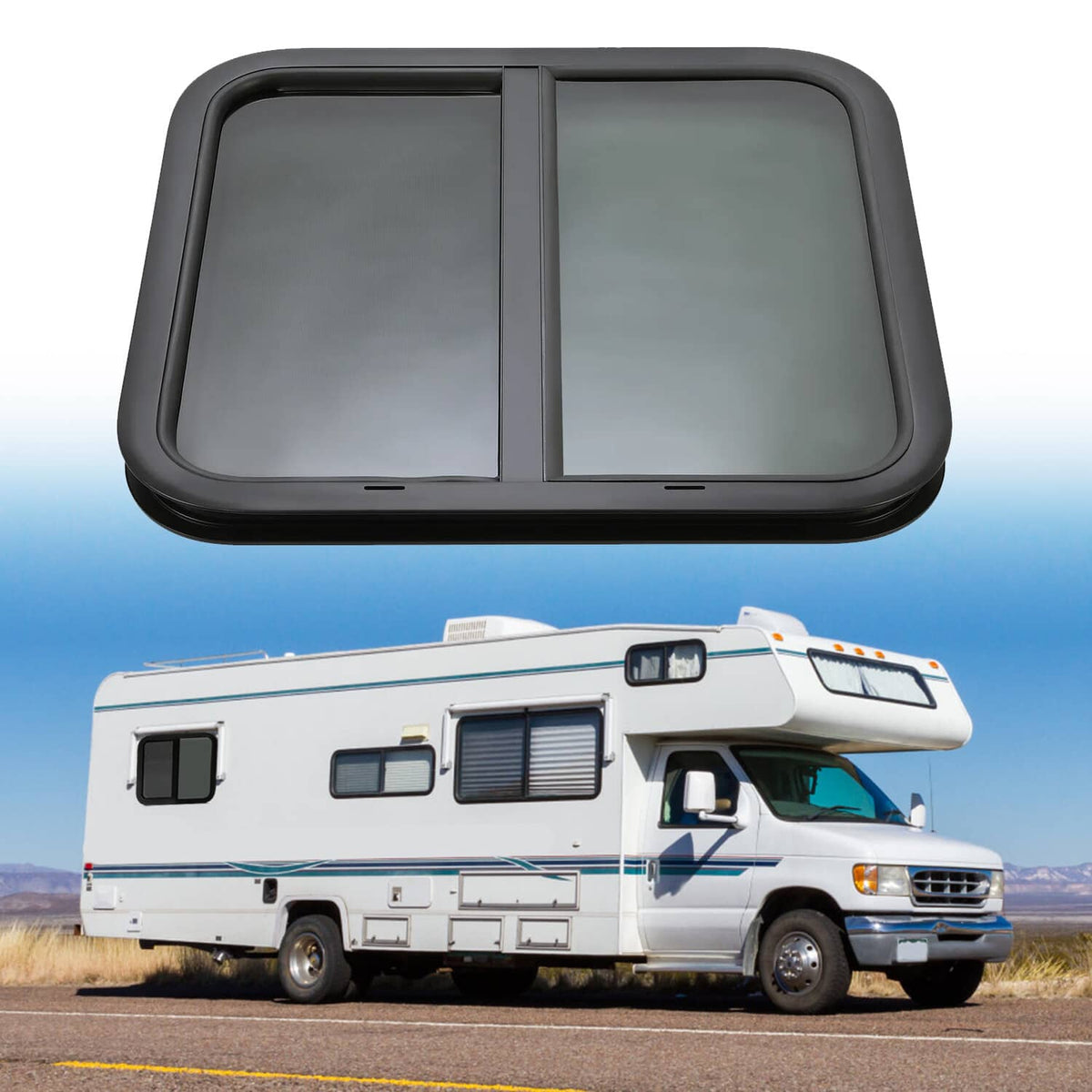 Solidspare Tinted Glass For Camper Trailer Horizontal Sliding Window RV Window 24" x 22"