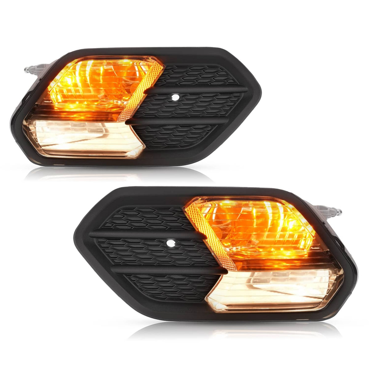 Solid Spare For 2017-2019 Ford Escape Kuga Pair Driving Fog Lights Turn Signal Lamps w/Cover