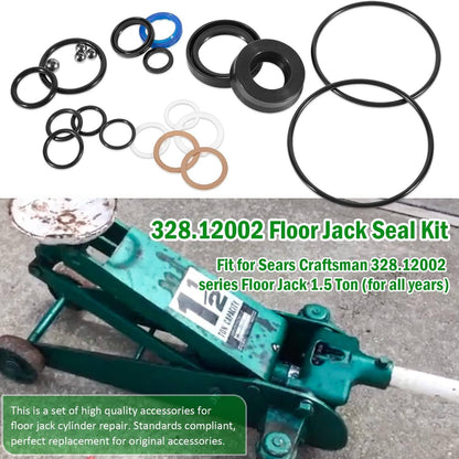 Solid Spare 328.12002 Floor Jack Seal Kit for Sears Craftsman 328.12002 Series 1.5 Ton