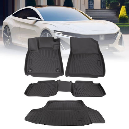 Solidspare Front + Rear 3D Floor Mats w/ Trunk Cargo Liner 4PCS for 2023-2025 Honda Accord