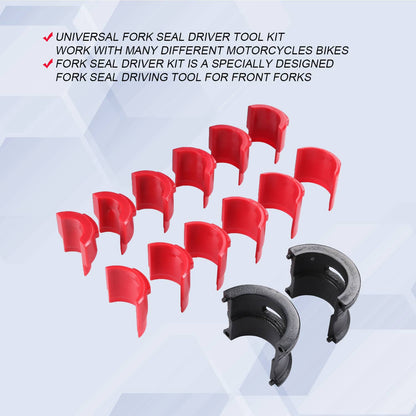 Solidspare Universal Motorcycle Fork Seal Installer Driver Tool Kit, 35mm-50mm, 14 Pcs Repa