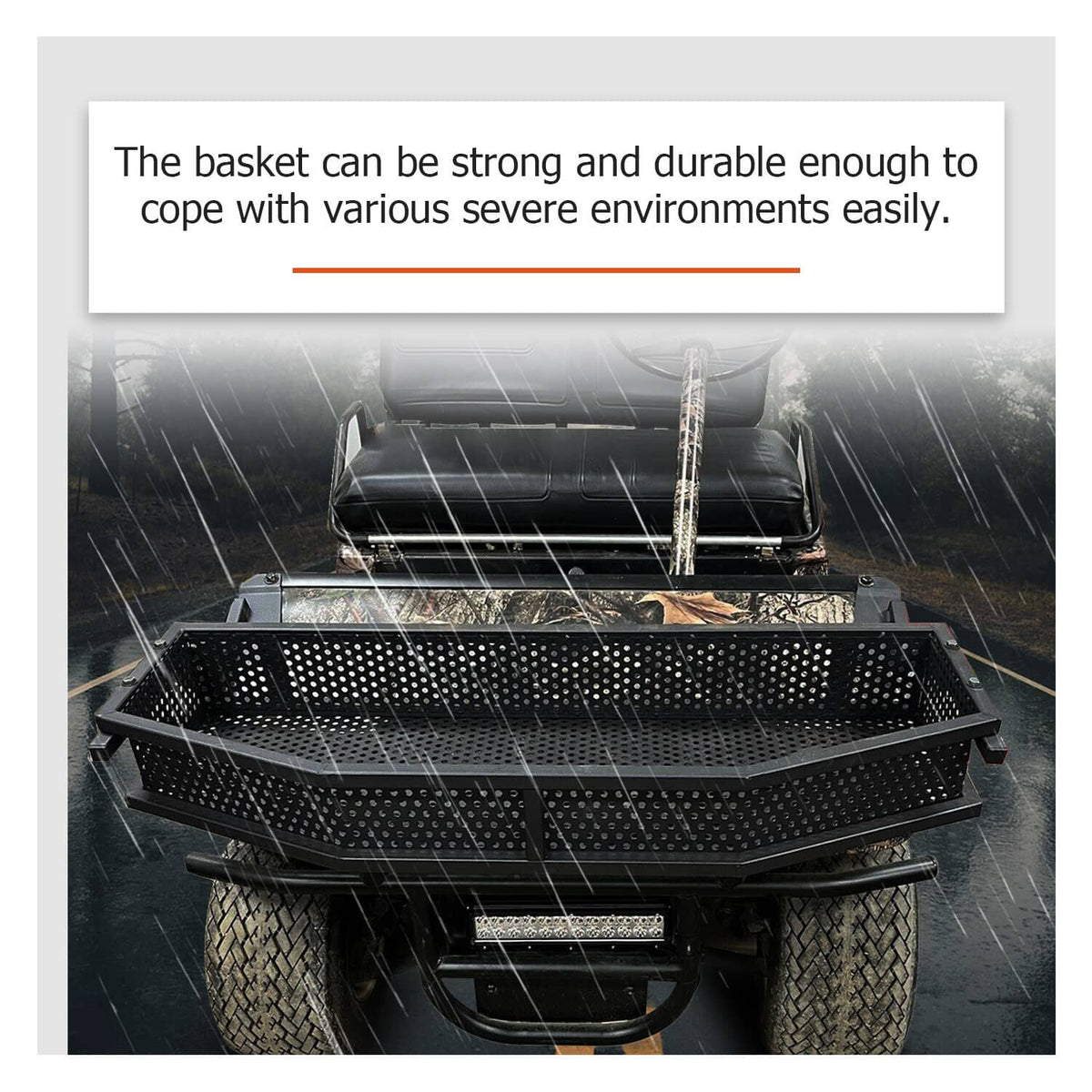 Solidspare Cargo Basket Front Outer Utility Storage Basket For Club Car DS Golf Cart