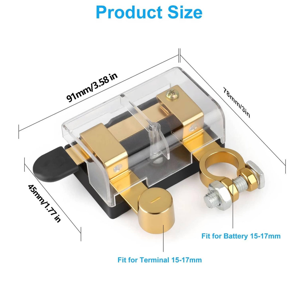 Solid Spare 2Pcs 12/24V Battery Cut-Off Disconnect Top Post Switch Isolator Kill For Car RV