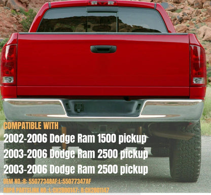 Solidspare 2PCS Tail Lights w/Circuit Board For 2002-2006 Dodge Ram 1500 2500 3500 Pickup