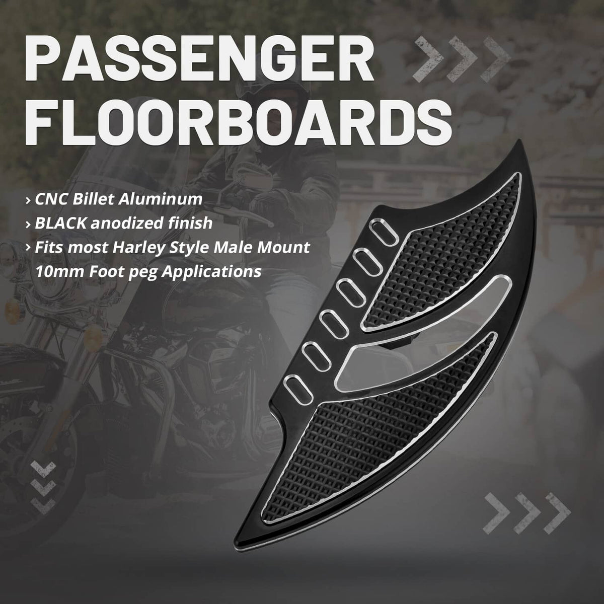Solidspare Motorcycle Male Mount Foot Pegs Footboards CNC Cut For Harley Softail FL 1986-24