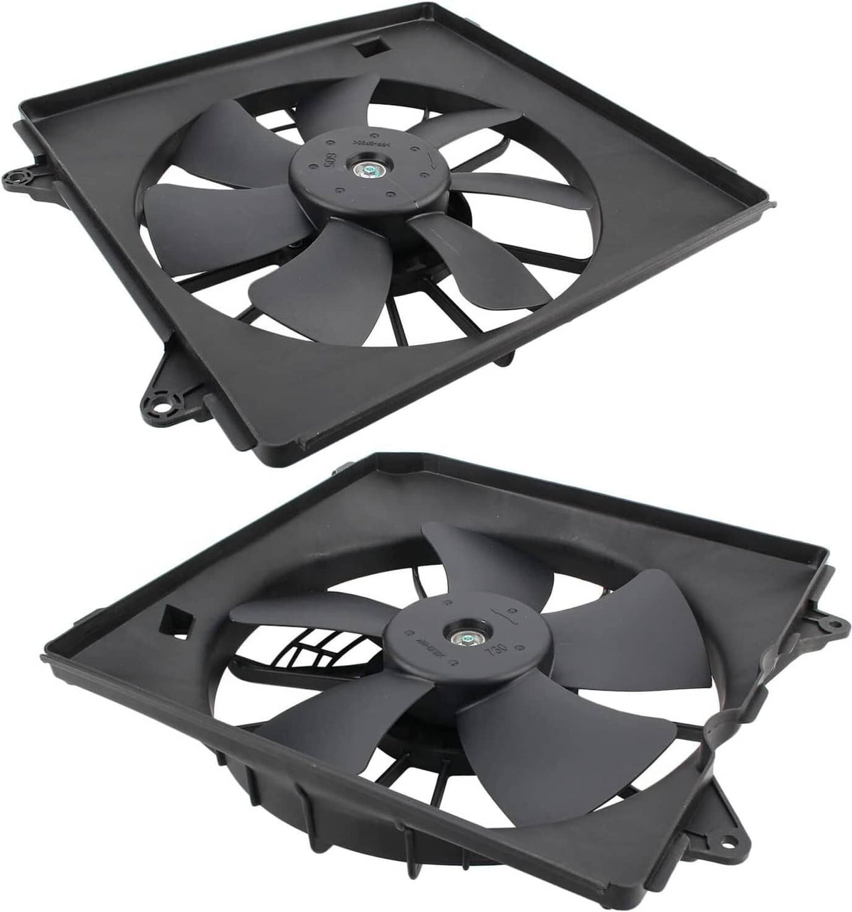 Solidspare 2Pcs A/C Condenser Radiator Cooling Motor Fan For 2013-2017 Honda Accord Touring