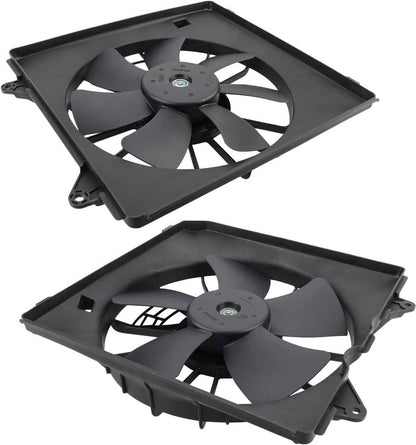 Solidspare 2Pcs A/C Condenser Radiator Cooling Motor Fan For 2013-2017 Honda Accord Touring