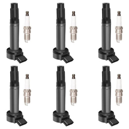 Solidspare 6Pcs Ignition Coil & Platinum TT Spark Plug For Toyota Lexus Camry 90919A2002