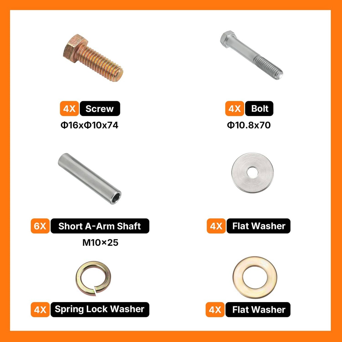 Solidspare Rear A-Arm Bushing Shaft Blot Kit For Polaris Sportsman 400 500 600 700 03-05