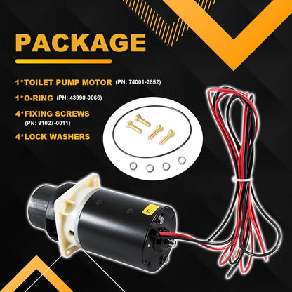 Solidspare Replace 37072-0092 Motor Pump 12V Quiet Flush & Designer Series Electric Toilets
