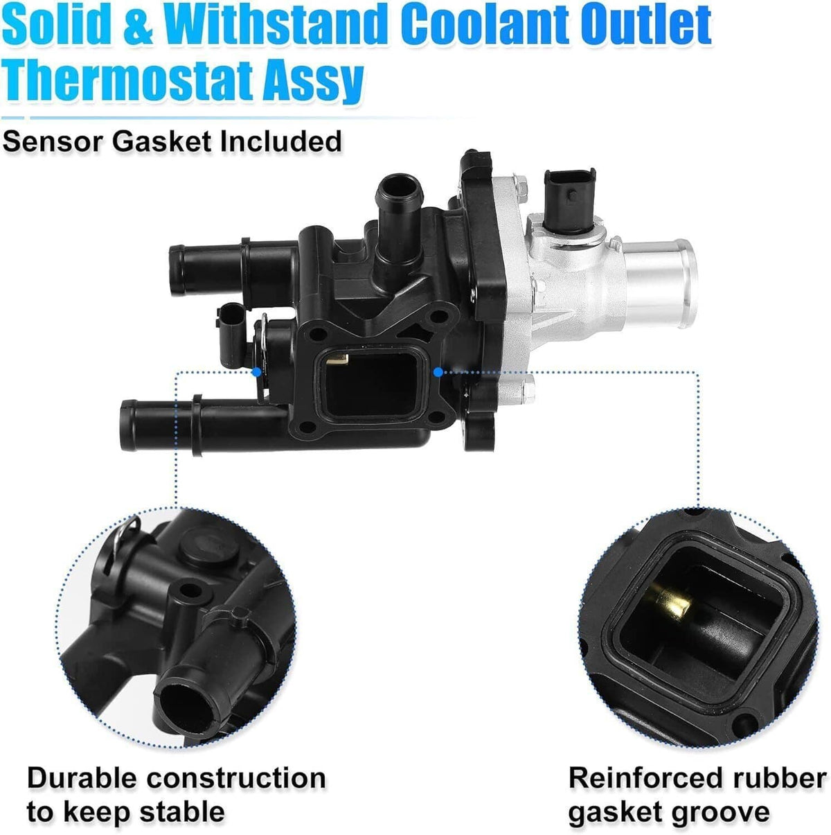 Solidspare Thermostat Assembly Water Outlet for Chevrolet Sonic Cruze Limited 1.8L 25192228