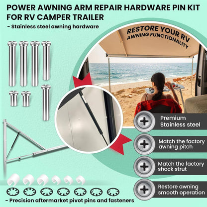 Solid Spare Awning Arm Repair Pin Kit for Power Rv CamperTrailer 431840 540900 431847 436366