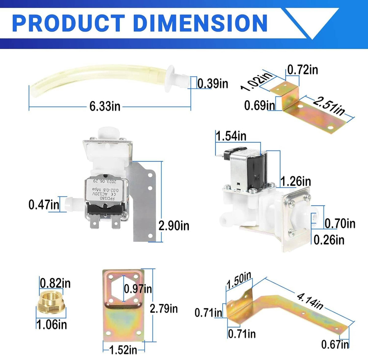 Solidspare 000009123 Water Inlet Valve Assembly 120V 60Hz 5W for Manitowoc Ice Machines