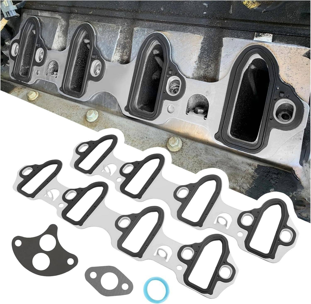 Solidspare For Fel-Pro Intake Manifold Gasket Set For Chevy LS 5.3L 4.8L 6.0L 6.2 Aluminum