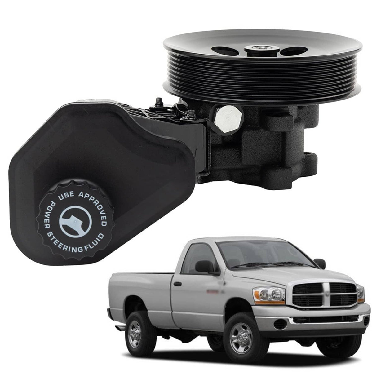 Solidspare For Ram 2500 3500 5.7L 5.9L 6.7L 2003-07 20-70268 Power Steering Pump w/ Pulley