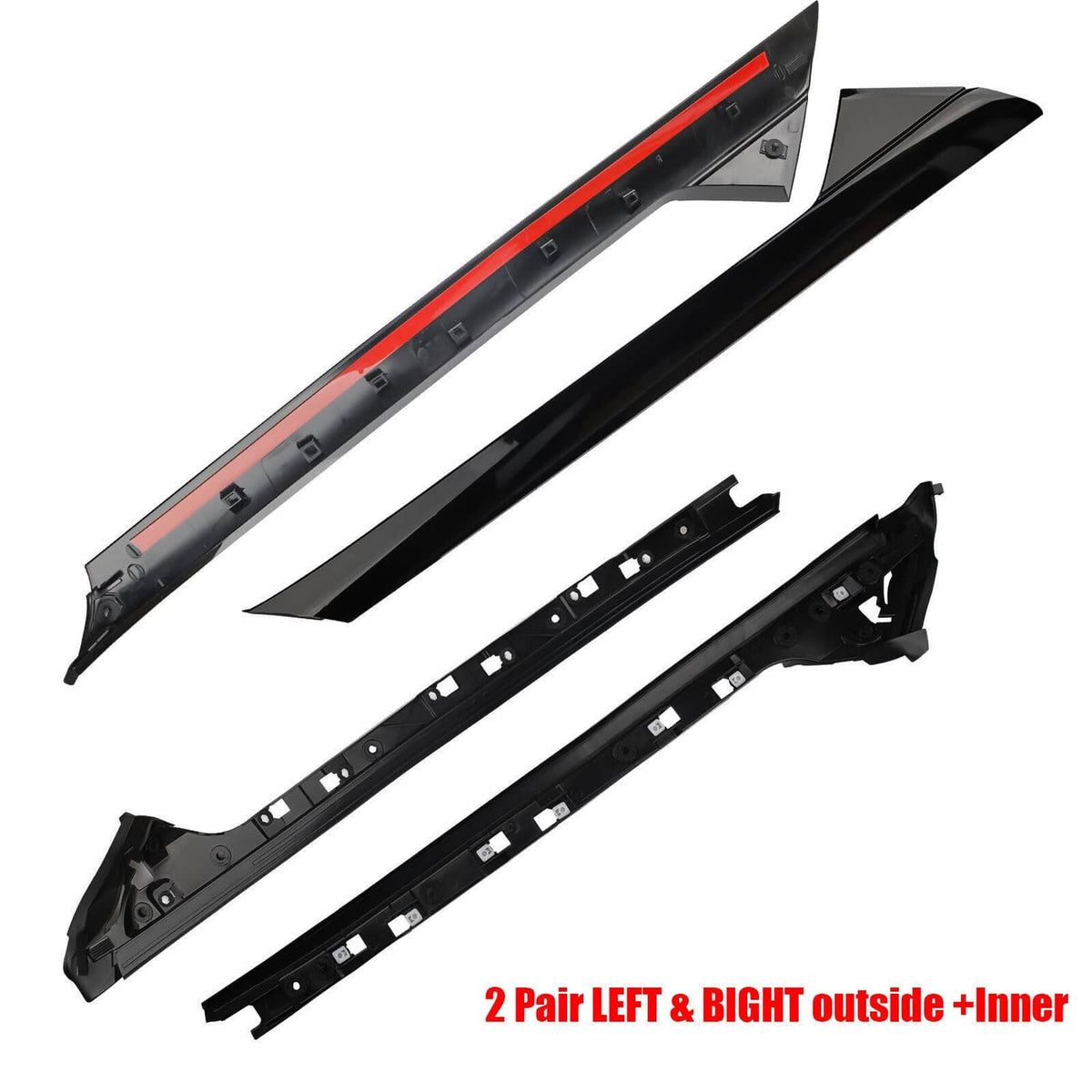 Solidspare Set For 2011-2019 Ford Explorer Left Right Side Windshield A-Pillar Molding Trim