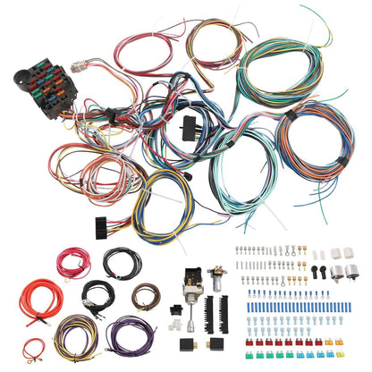 Solidspare Universal 22 Circuit Wiring Harness Street Hot Rat Rod Custom Wire Kit XL WIRES