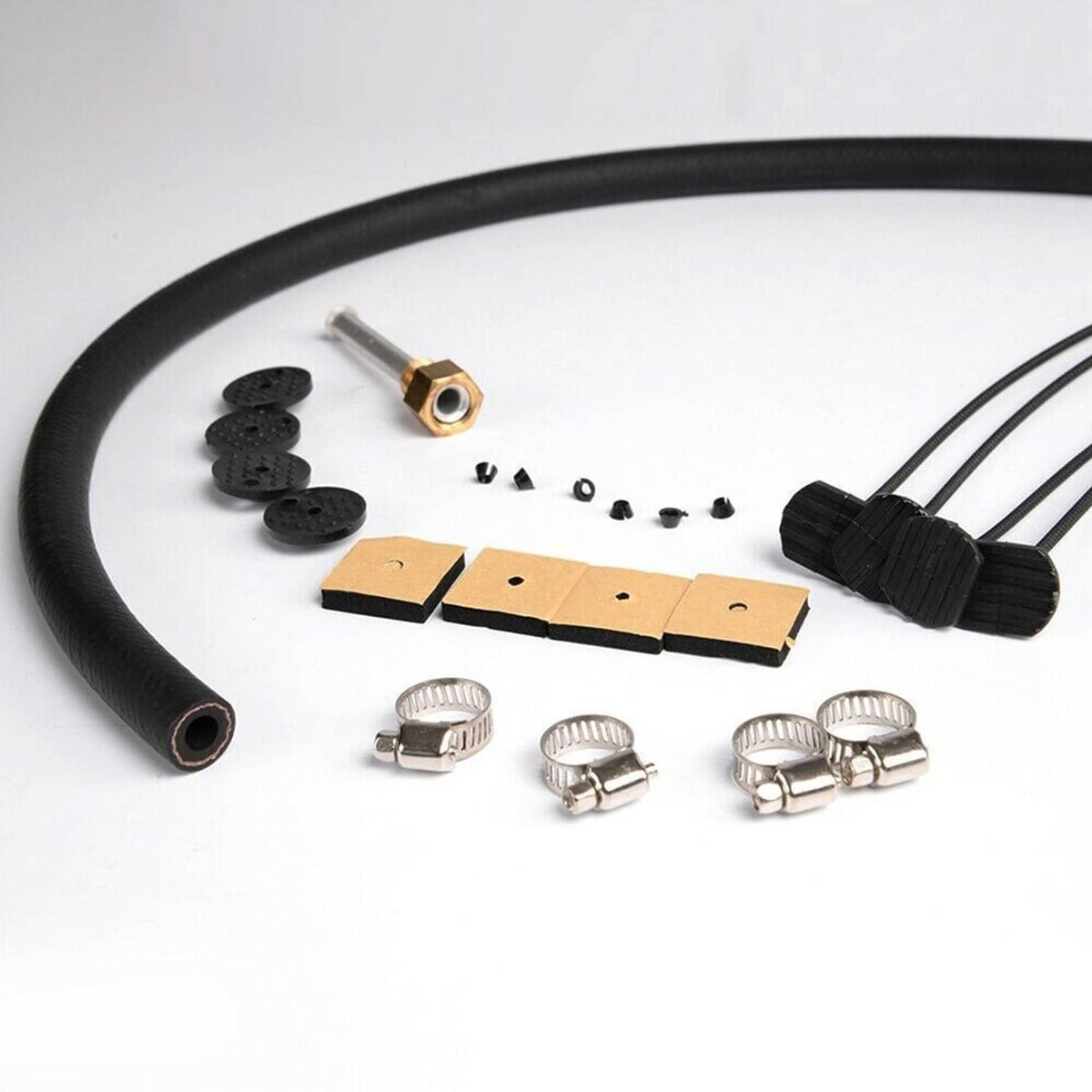Solidspare Transmission Oil Cooler+Hose /Mounting Kit 4 Row Radiator Auto-Manual Aluminum