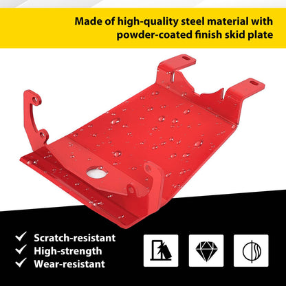 Solid Spare Front Skid Plate Red Steel For Jeep Wrangler 2018-23 / Gladiator 2020-23 RS62116