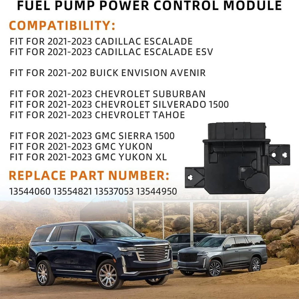 Solidspare Fuel Pump Power Control Module 2021-2025 Escalade Suburban Silverado Tahoe Yukon