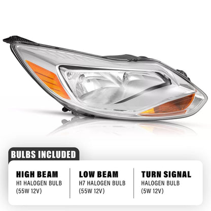 Solid Spare Chrome Headlight Headlamp Replacement Passenger Side For Ford Focus 2012 13 14