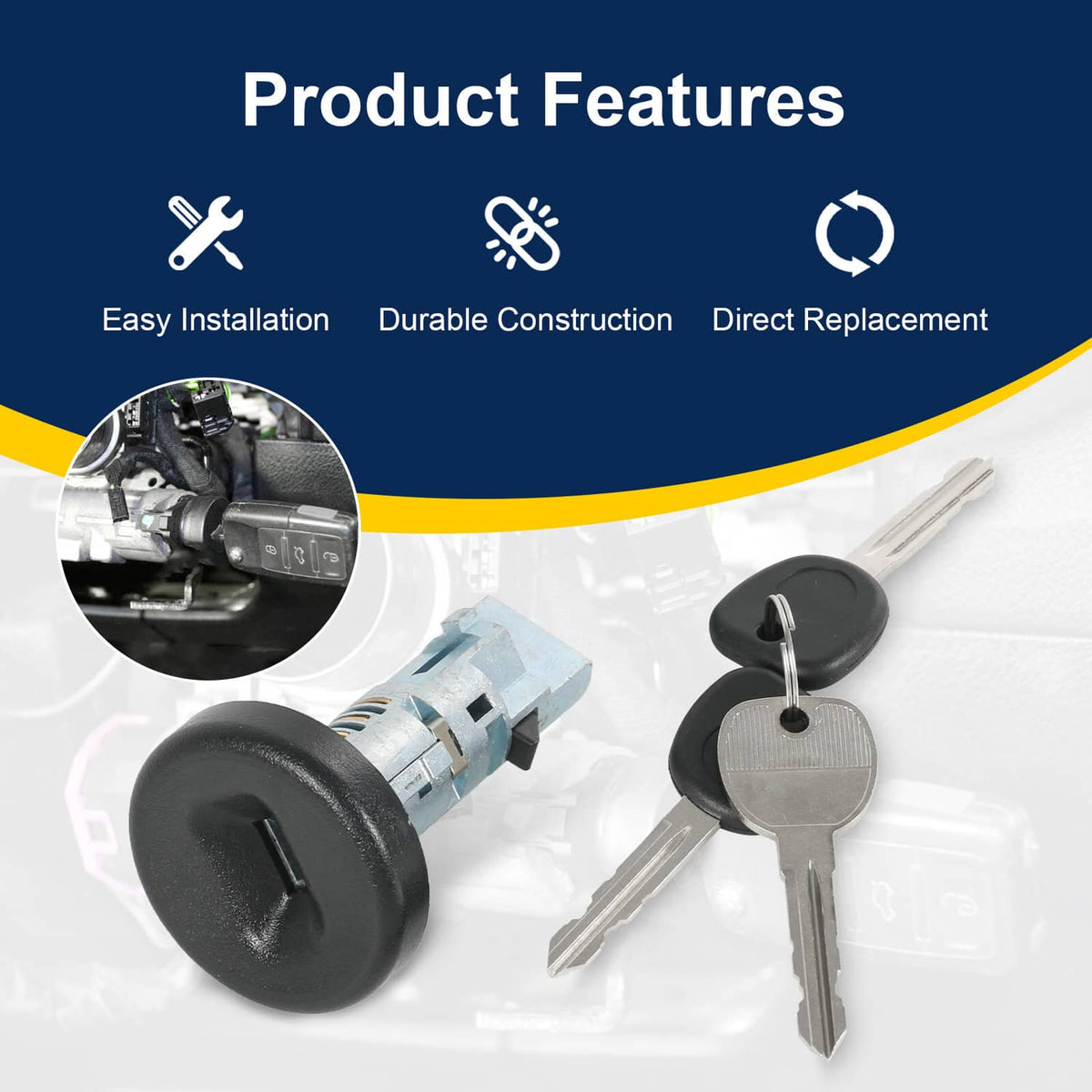 Solidspare IGNITION LOCK CYLINDER For 2007-2013 SILVERADO TAHOE YUKON GMC SIERRA & MORE